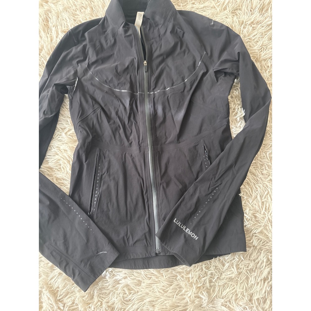 Lululemon‎ Athletica Black Full Zip Jacket Reflective Detail Women Size S - Picture 2 of 8